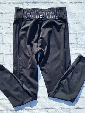 Savage X Fenty Sport Rhianna XL Leggings Love Handle Control Spell It Out